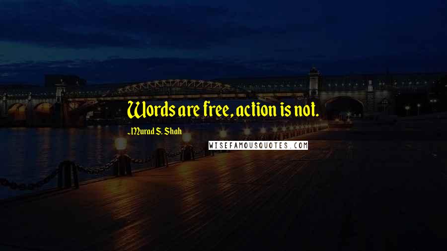 Murad S. Shah quotes: Words are free, action is not.