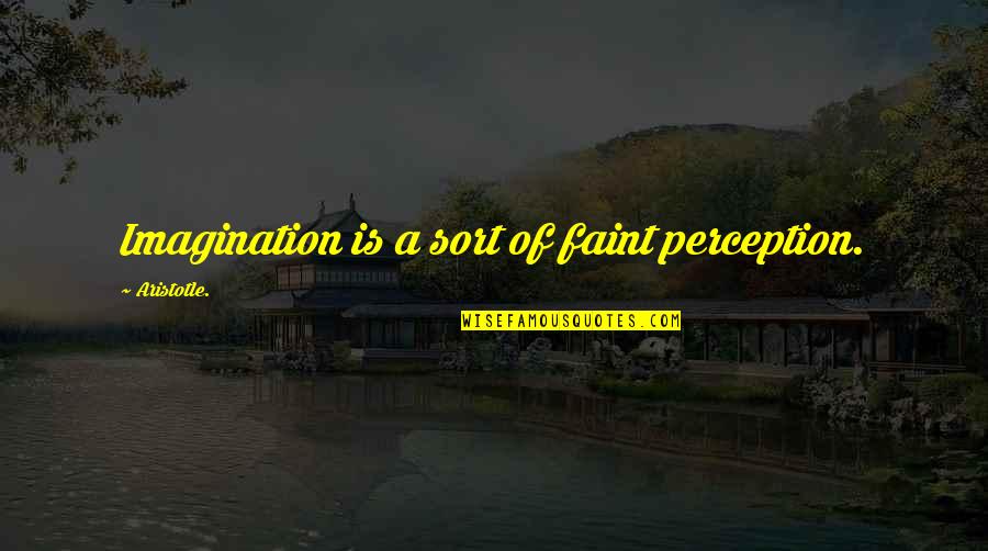 Murah Hati Quotes By Aristotle.: Imagination is a sort of faint perception.