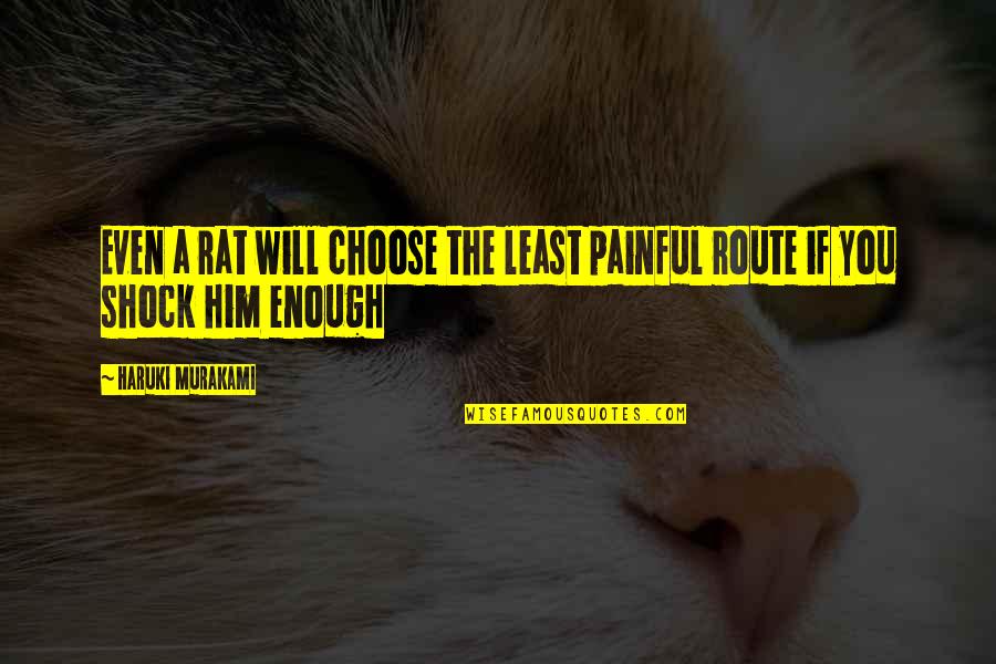 Murakami Norwegian Wood Quotes By Haruki Murakami: Even a rat will choose the least painful