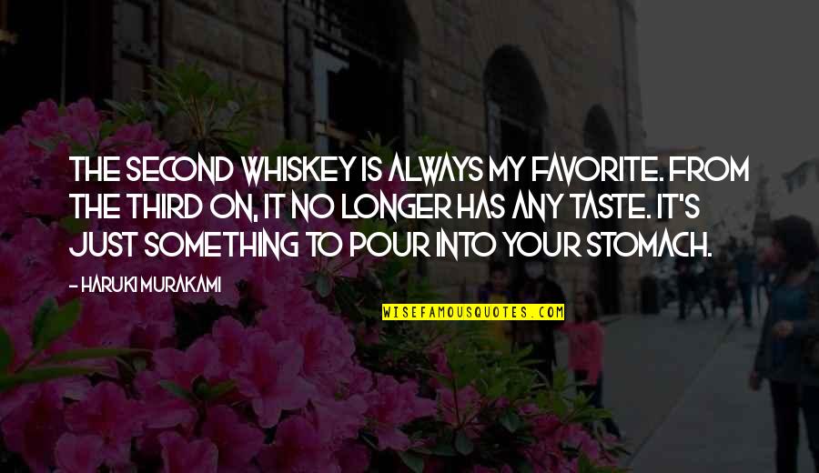 Murakami's Quotes By Haruki Murakami: The second whiskey is always my favorite. From Murakami's Quotes By Haruki Murakami: The second whiskey is always my favorite. From