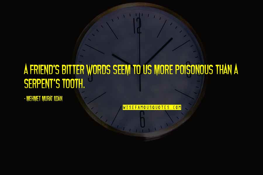 Murat Ildan Words Quotes By Mehmet Murat Ildan: A friend's bitter words seem to us more Murat Ildan Words Quotes By Mehmet Murat Ildan: A friend's bitter words seem to us more