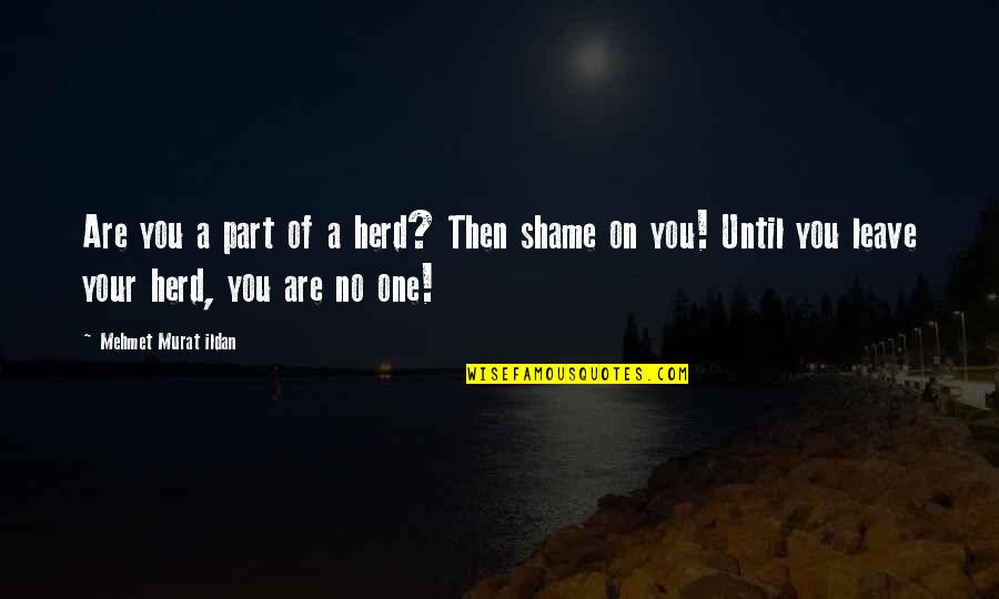Murat Ildan Words Quotes By Mehmet Murat Ildan: Are you a part of a herd? Then Murat Ildan Words Quotes By Mehmet Murat Ildan: Are you a part of a herd? Then