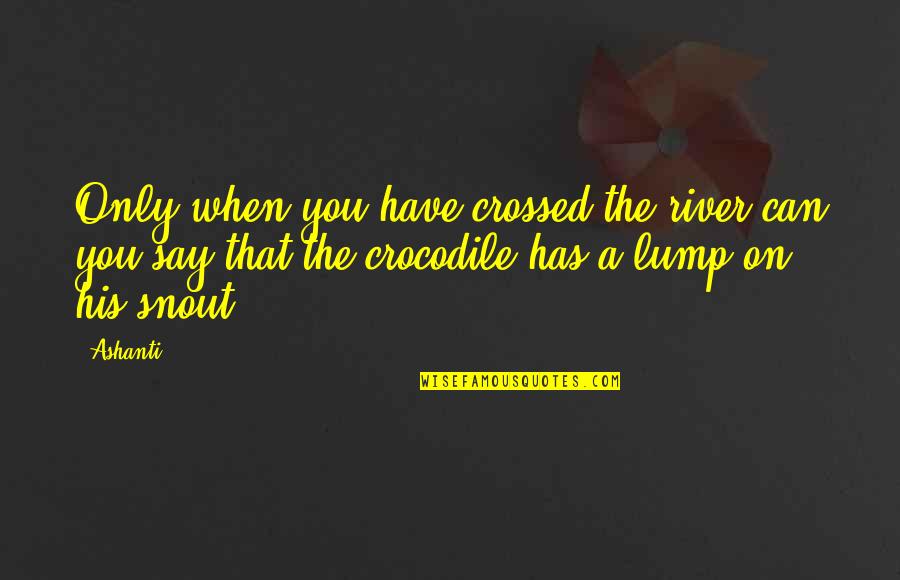 Muratore Construction Quotes By Ashanti: Only when you have crossed the river can Muratore Construction Quotes By Ashanti: Only when you have crossed the river can