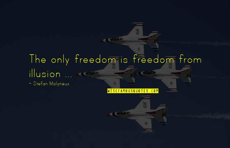 Murciano Real Estate Quotes By Stefan Molyneux: The only freedom is freedom from illusion ...