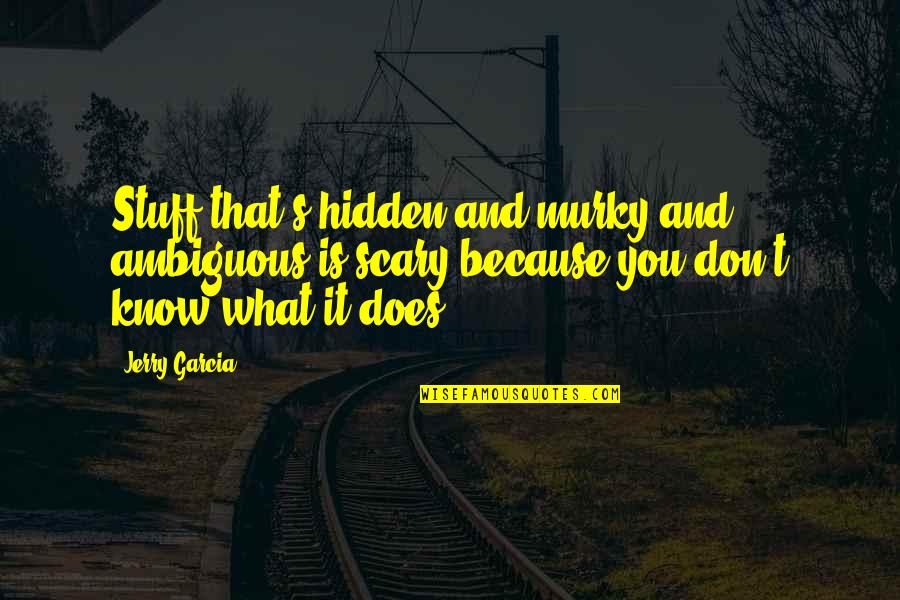 Murky Quotes By Jerry Garcia: Stuff that's hidden and murky and ambiguous is