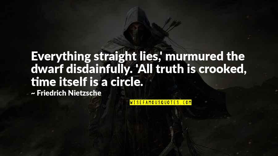 Murmured Quotes By Friedrich Nietzsche: Everything straight lies,' murmured the dwarf disdainfully. 'All