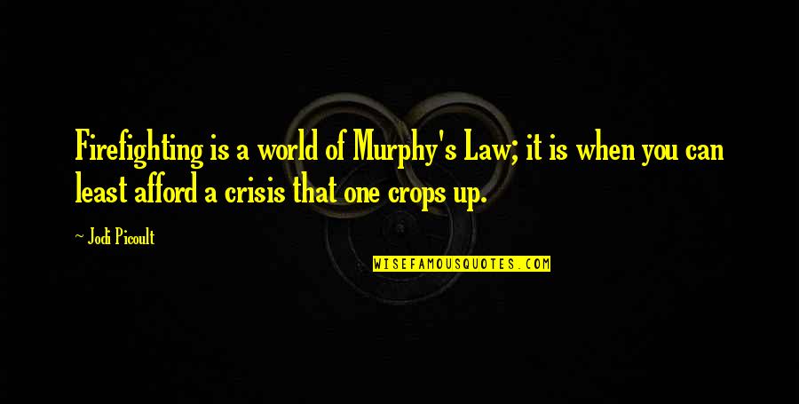 Murphy's Law Quotes By Jodi Picoult: Firefighting is a world of Murphy's Law; it
