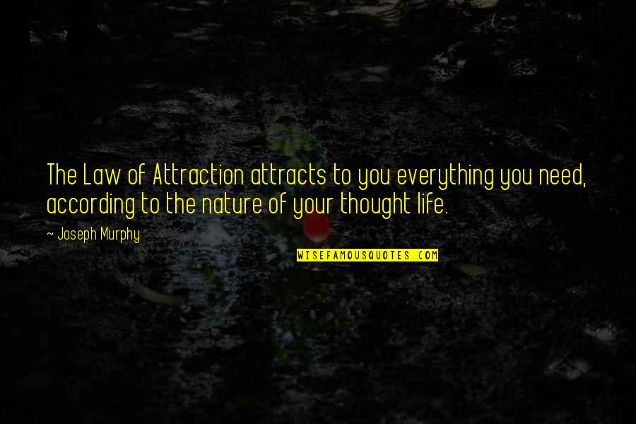 Murphy's Law Quotes By Joseph Murphy: The Law of Attraction attracts to you everything