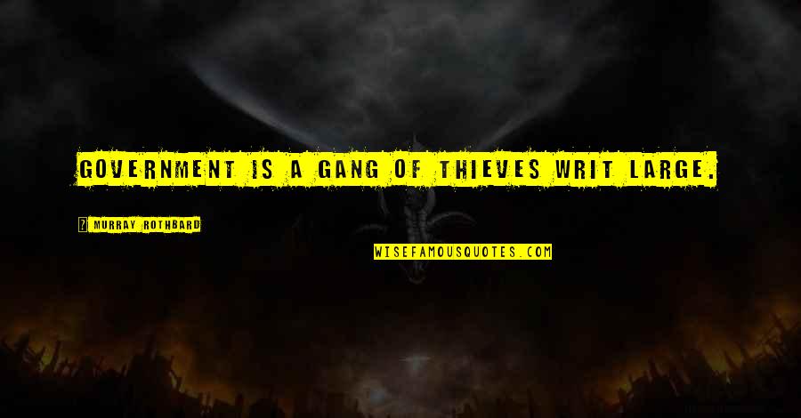 Murray N Rothbard Quotes By Murray Rothbard: Government is a gang of thieves writ large.