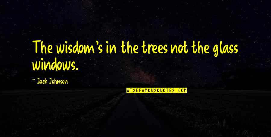 Murree Hills Quotes By Jack Johnson: The wisdom's in the trees not the glass