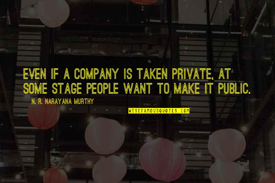 Murthy's Quotes By N. R. Narayana Murthy: Even if a company is taken private, at