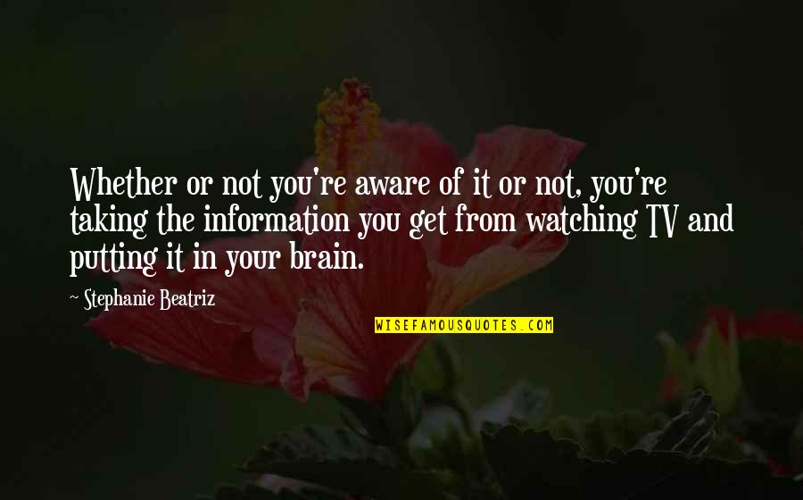 Murvaul Tx Quotes By Stephanie Beatriz: Whether or not you're aware of it or