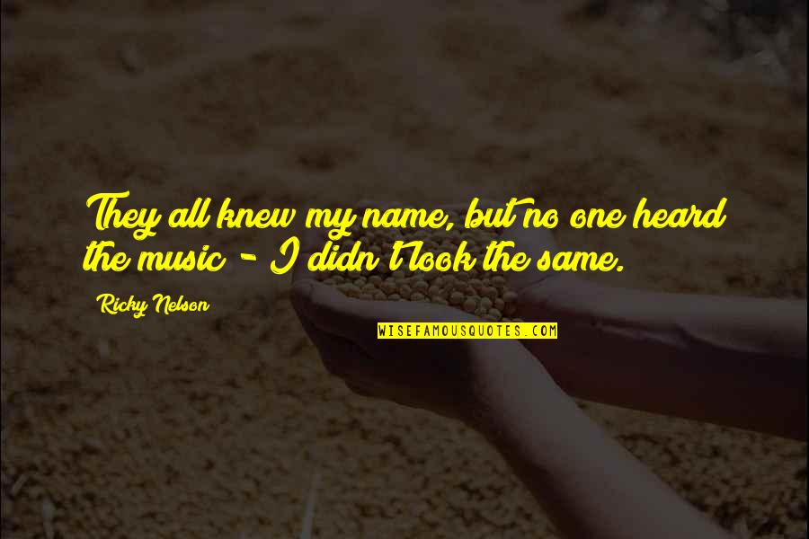Muscle And Strength Quotes By Ricky Nelson: They all knew my name, but no one