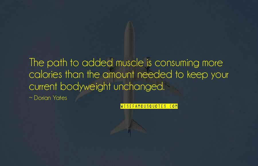 Muscle To Quotes By Dorian Yates: The path to added muscle is consuming more