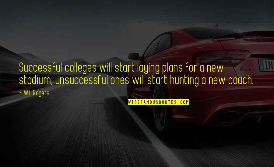 Museum Collection Quotes By Will Rogers: Successful colleges will start laying plans for a