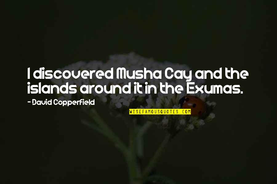 Musha Quotes By David Copperfield: I discovered Musha Cay and the islands around Musha Quotes By David Copperfield: I discovered Musha Cay and the islands around