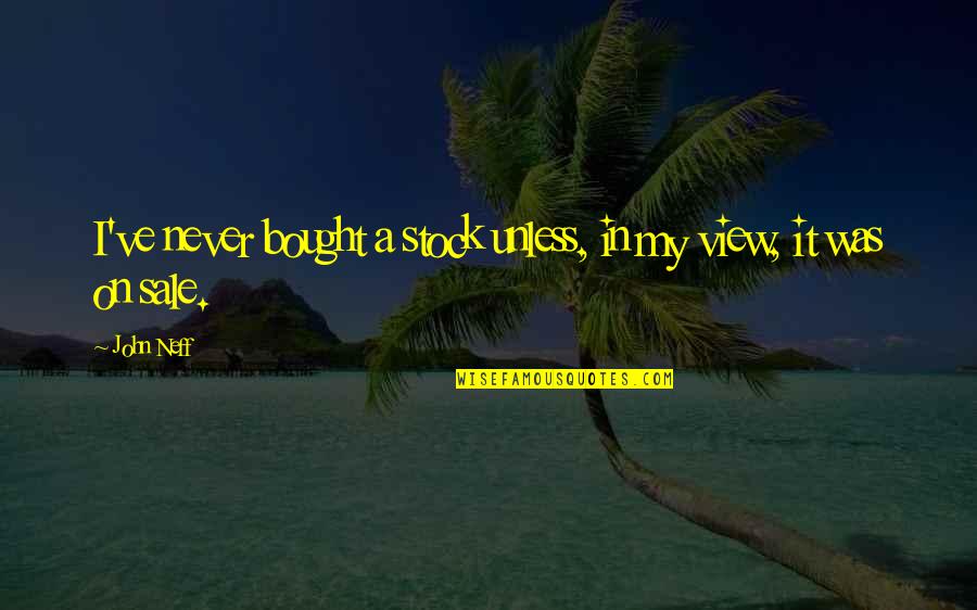 Mushedey Quotes By John Neff: I've never bought a stock unless, in my