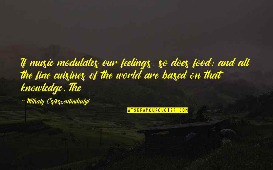 Music And Feelings Quotes By Mihaly Csikszentmihalyi: If music modulates our feelings, so does food;