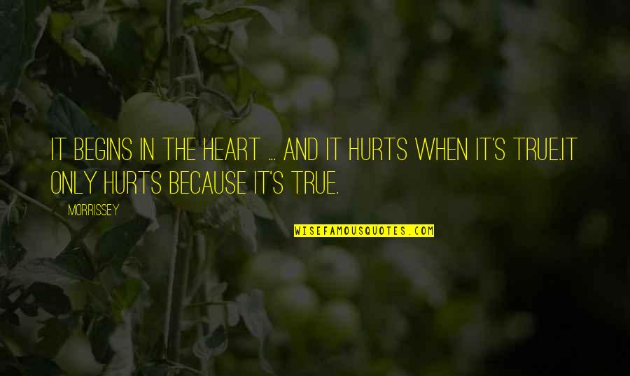 Music And Lyrics Quotes By Morrissey: It begins in the heart ... and it