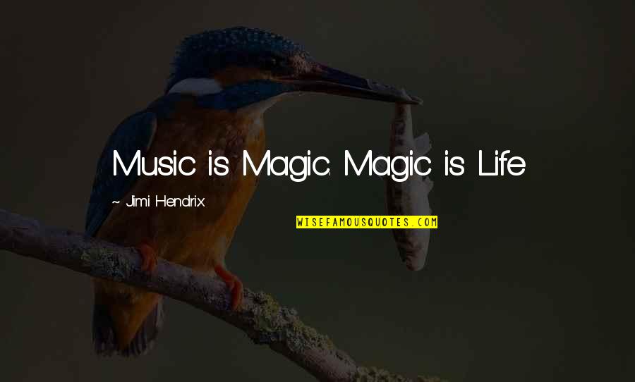 Music And Magic Quotes By Jimi Hendrix: Music is Magic. Magic is Life