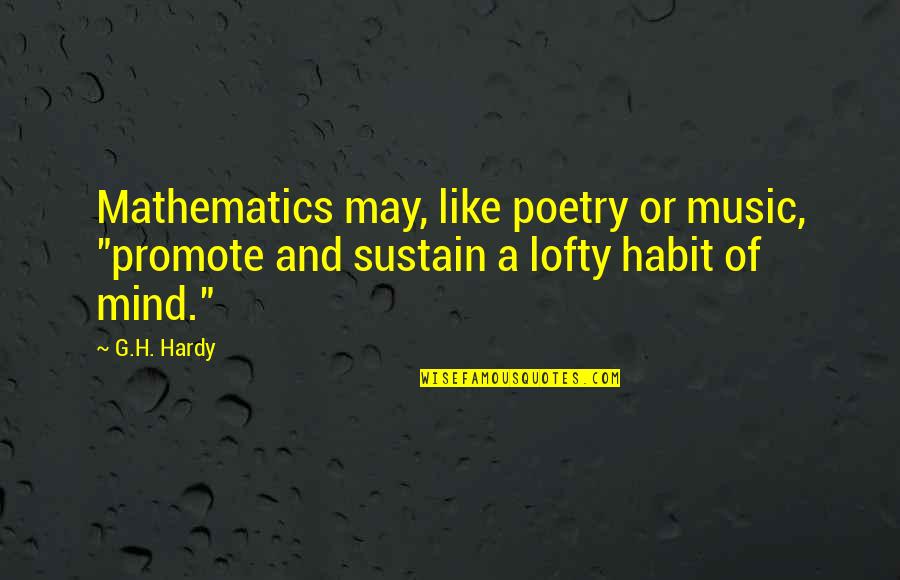 Music And Poetry Quotes By G.H. Hardy: Mathematics may, like poetry or music, "promote and