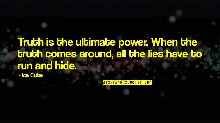 Music And Power Quotes By Ice Cube: Truth is the ultimate power. When the truth