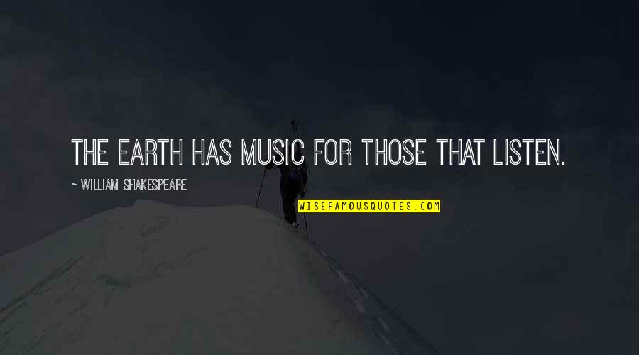 Music And Shakespeare Quotes By William Shakespeare: The earth has music for those that listen.