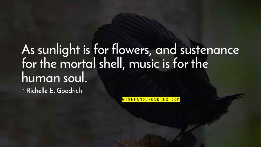 Music And Soul Quotes By Richelle E. Goodrich: As sunlight is for flowers, and sustenance for