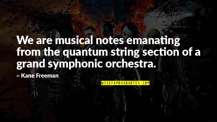 Music And The Universe Quotes By Kane Freeman: We are musical notes emanating from the quantum