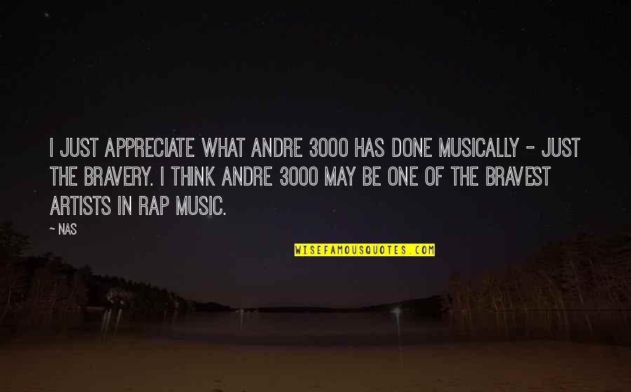 Music Artists Quotes By Nas: I just appreciate what Andre 3000 has done