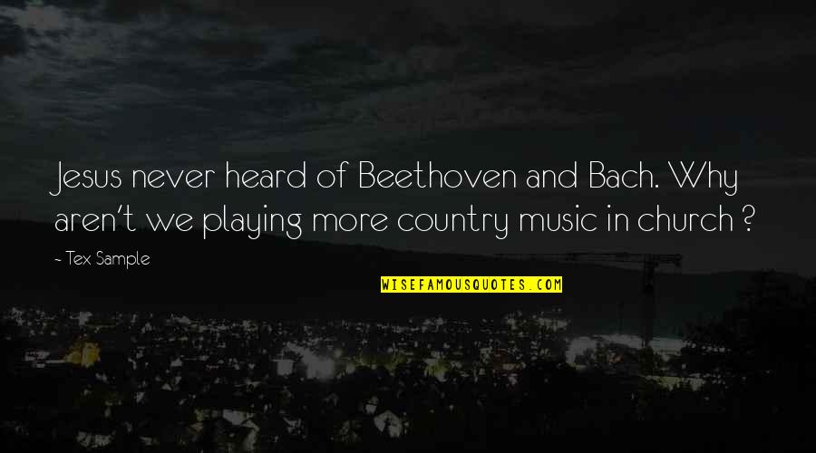 Music Beethoven Quotes By Tex Sample: Jesus never heard of Beethoven and Bach. Why