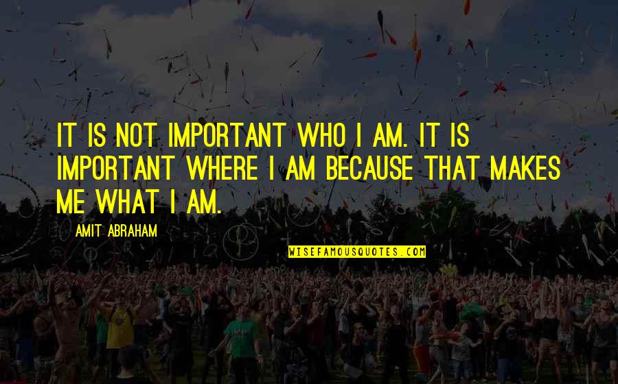 Music Being Timeless Quotes By Amit Abraham: It is not important WHO I am. It