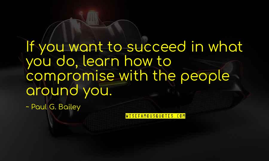 Music Critics Quotes By Paul G. Bailey: If you want to succeed in what you