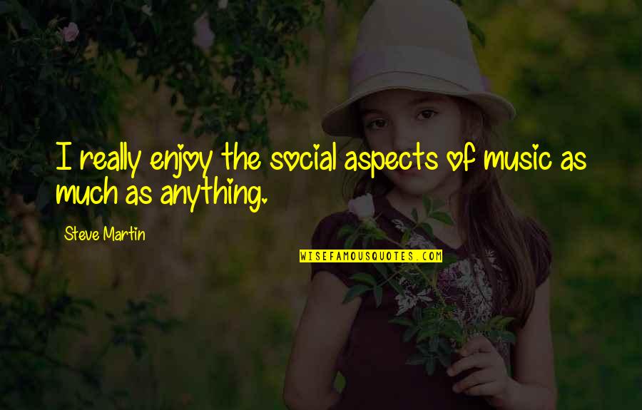 Music Enjoy Quotes By Steve Martin: I really enjoy the social aspects of music