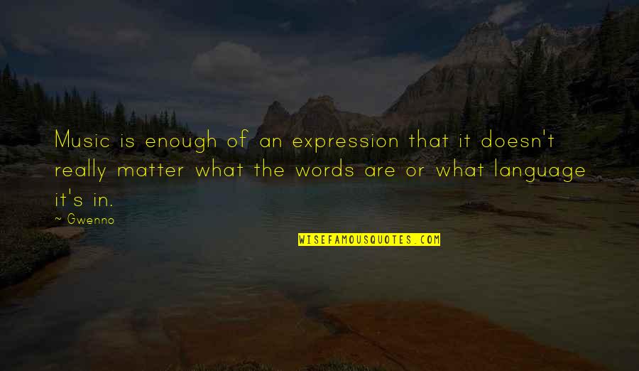 Music Expression Quotes By Gwenno: Music is enough of an expression that it