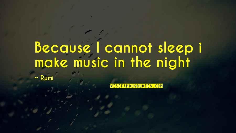 Music For Sleep Quotes By Rumi: Because I cannot sleep i make music in