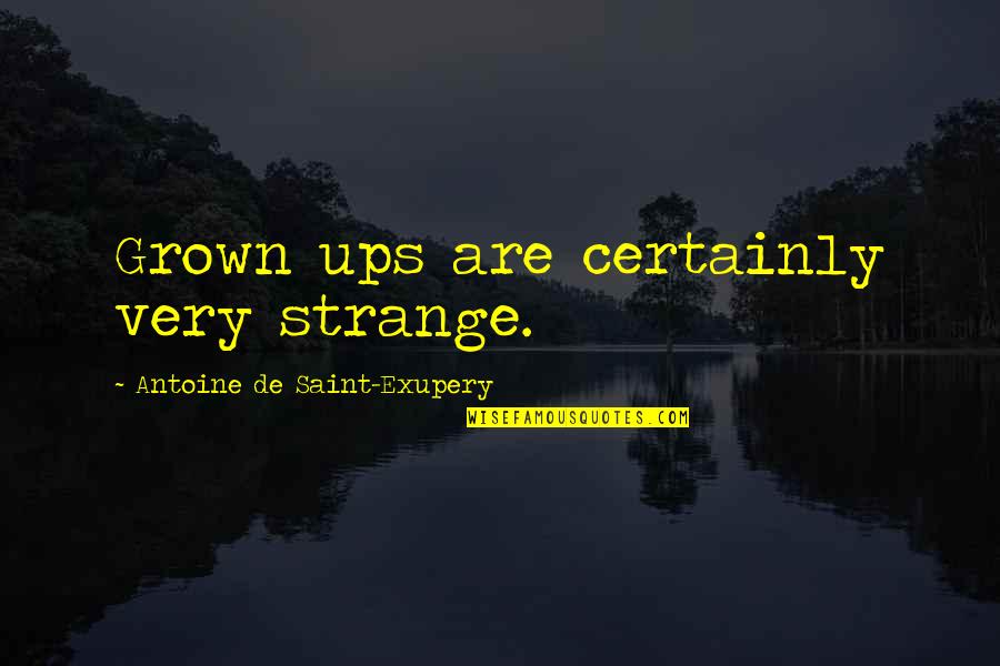 Music Funeral Quotes By Antoine De Saint-Exupery: Grown ups are certainly very strange.