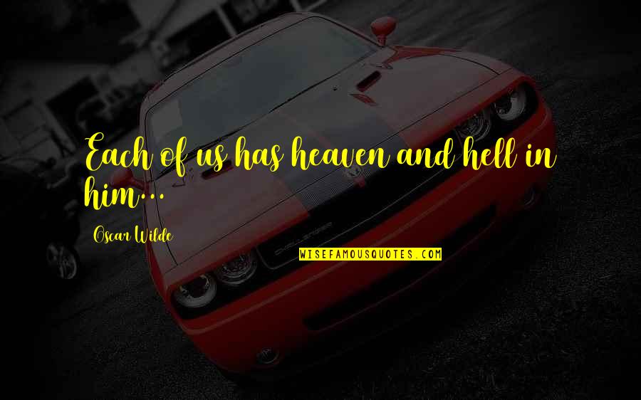Music Halls Quotes By Oscar Wilde: Each of us has heaven and hell in