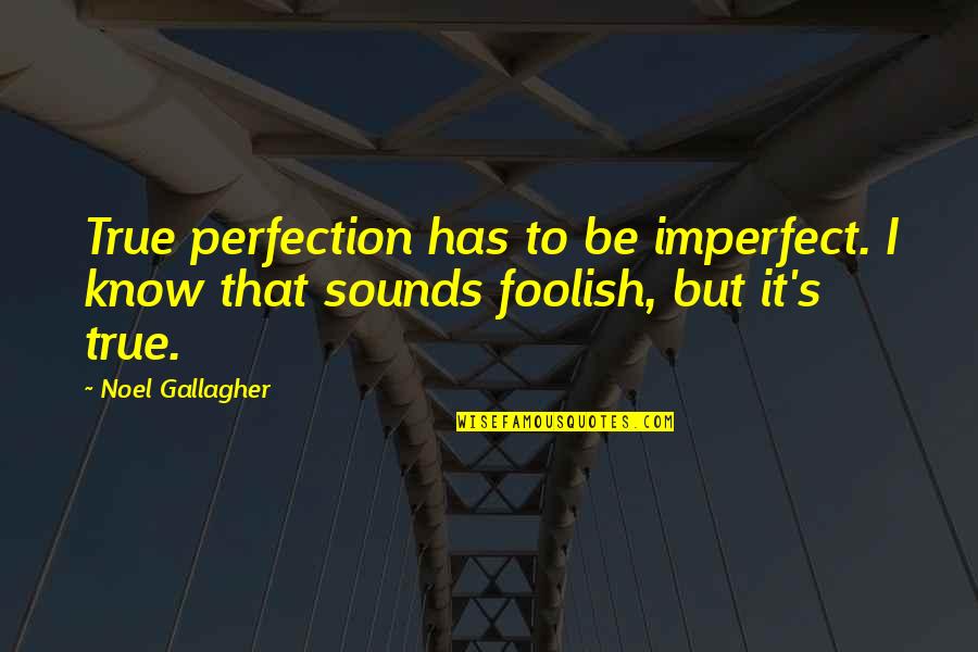Music Has Quotes By Noel Gallagher: True perfection has to be imperfect. I know