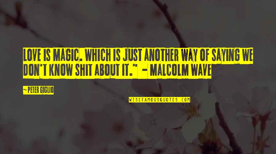 Music In Kannada Quotes By Peter Giglio: Love is magic. Which is just another way