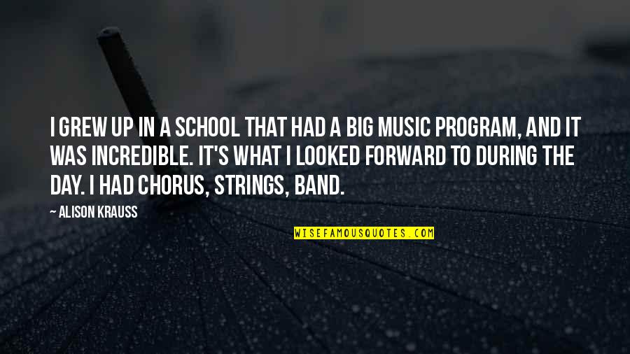 Music In School Quotes By Alison Krauss: I grew up in a school that had Music In School Quotes By Alison Krauss: I grew up in a school that had