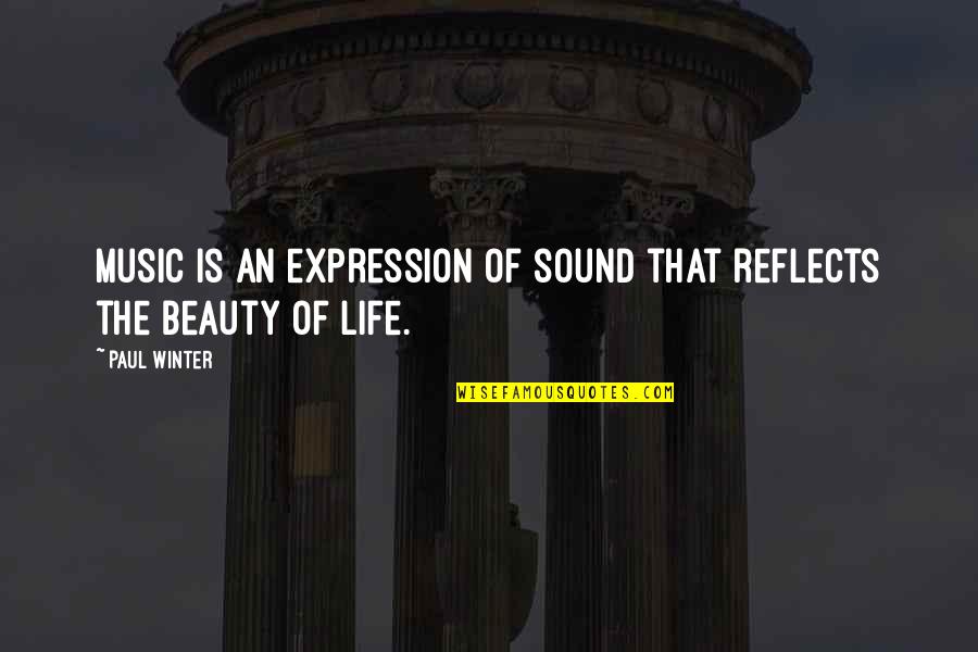 Music Is Life Quotes By Paul Winter: Music is an expression of sound that reflects