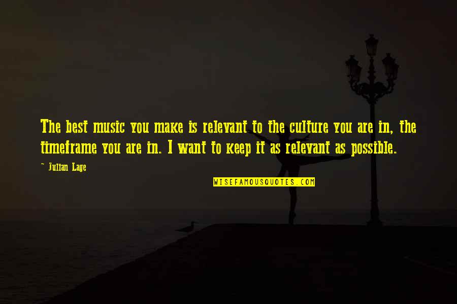 Music Is The Best Quotes By Julian Lage: The best music you make is relevant to Music Is The Best Quotes By Julian Lage: The best music you make is relevant to