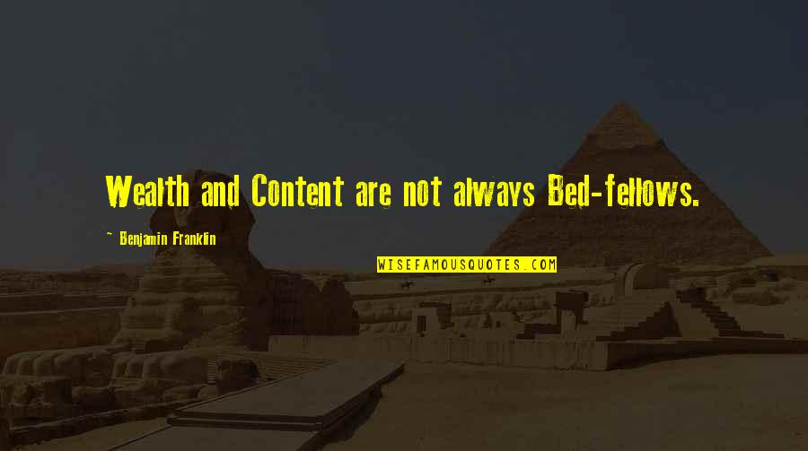 Music Makes Me Relax Quotes By Benjamin Franklin: Wealth and Content are not always Bed-fellows.