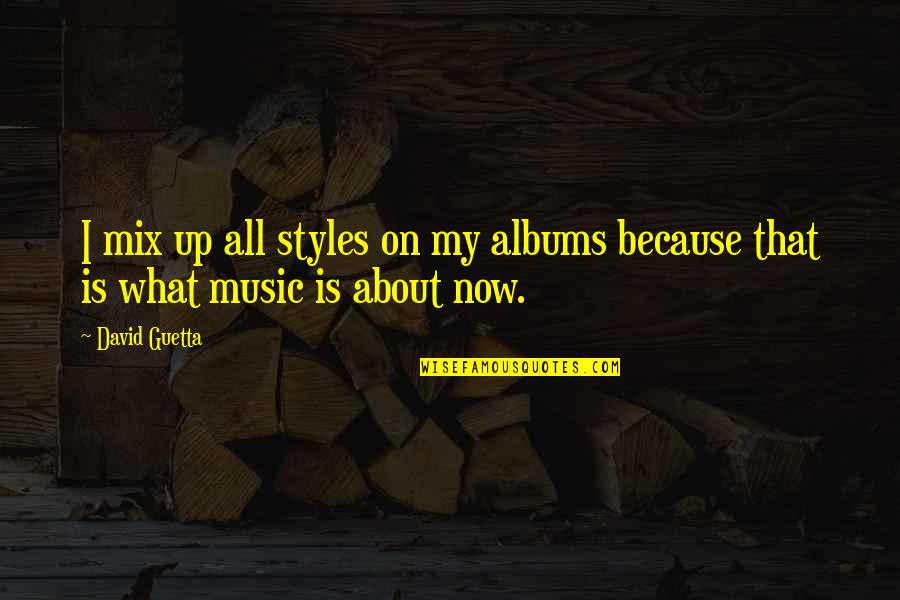 Music Mix Quotes By David Guetta: I mix up all styles on my albums