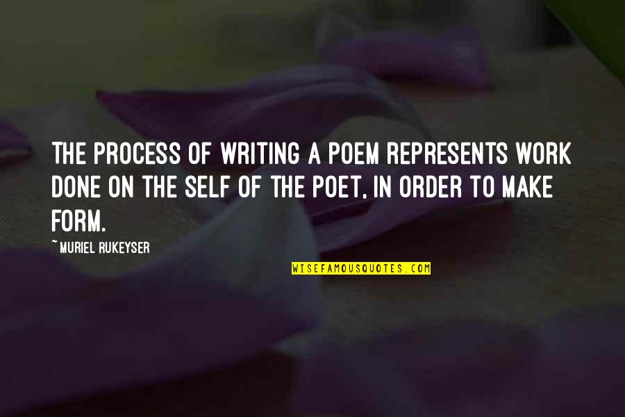 Music Morning Quotes By Muriel Rukeyser: The process of writing a poem represents work