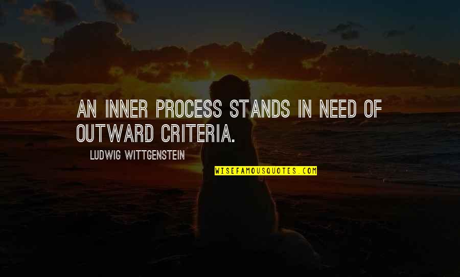 Music Related Love Quotes By Ludwig Wittgenstein: An inner process stands in need of outward