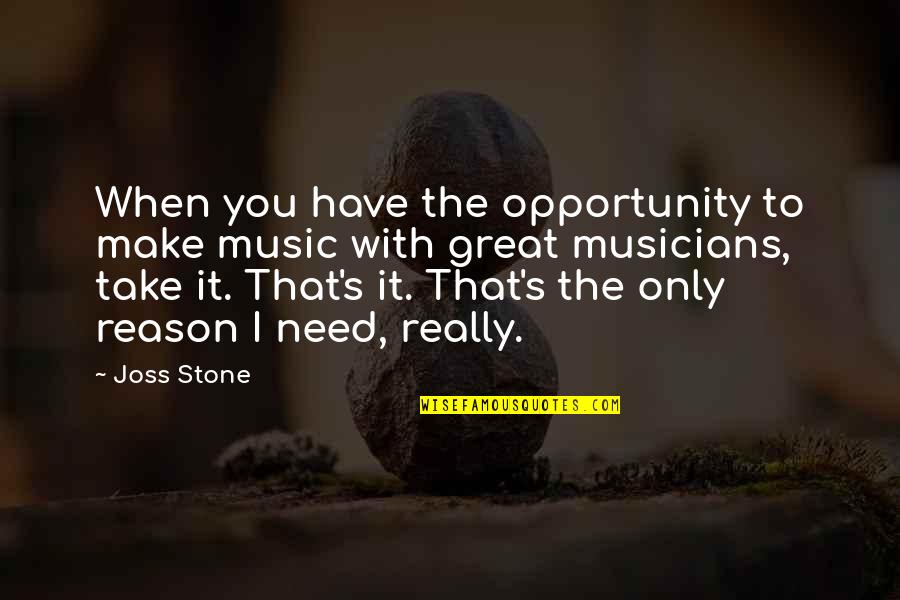 Music Stone Quotes By Joss Stone: When you have the opportunity to make music Music Stone Quotes By Joss Stone: When you have the opportunity to make music