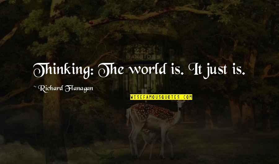 Music Technology Quotes By Richard Flanagan: Thinking: The world is. It just is. Music Technology Quotes By Richard Flanagan: Thinking: The world is. It just is.