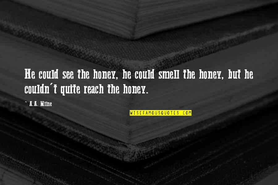 Music Touching Quotes By A.A. Milne: He could see the honey, he could smell
